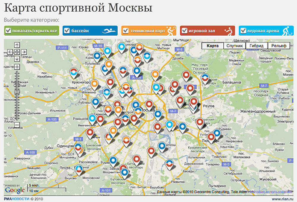 Карта бункеров москвы и московской области