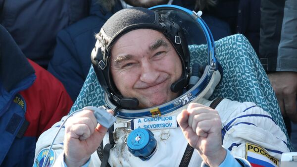 Член основного экипажа экспедиции МКС-60/61 космонавт Роскосмоса Александр Скворцов