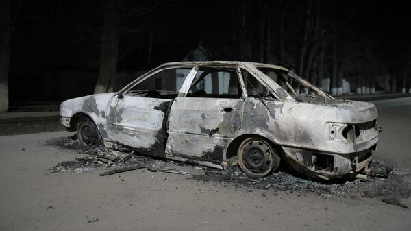 Сгоревшее авто в селе Масанчи