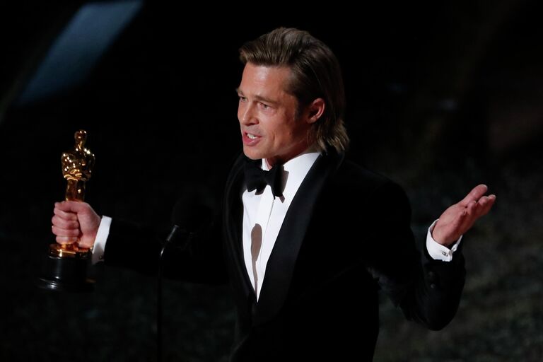 Актер Бред Питт на церемонии вручения премии Оскар