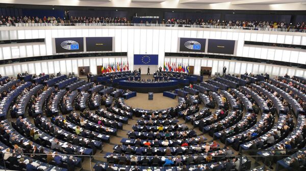 Депутаты на пленарной сессии Европейского парламента в Страсбурге
