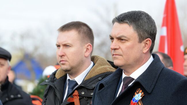 Митинг, посвященный 77-ой годовщине освобождения Луганска (Ворошиловграда в СССР) от немецко-фашистских захватчиков