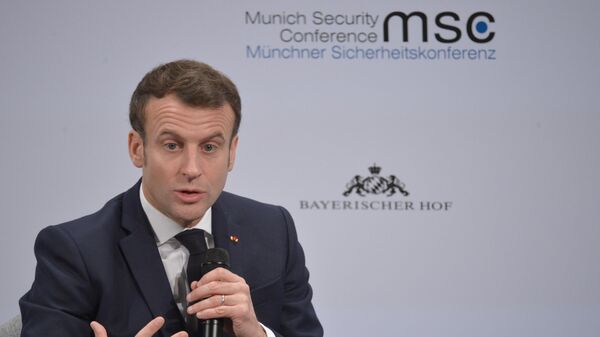 Президент Франции Эммануэль Макрон на Мюнхенской конференции по безопасности