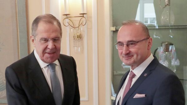 Министр иностранных дел РФ Сергей Лавров (слева) и министр иностранных дел Хорватии Гордан Грлич-Радман во время встречи в Мюнхене.