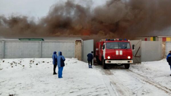Пожар в производственном здании в поселке Шилово Рязанской области. 17 февраля 2020
