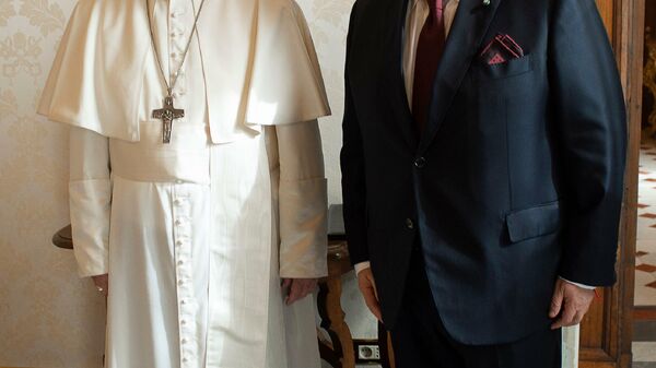 Президент ЕЕК Вячеслав Моше Кантор на встрече с папой римским Франциском в Ватикане