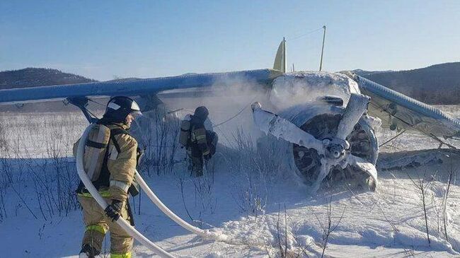 Место жесткой посадки самолета Ан-2 в Магадане