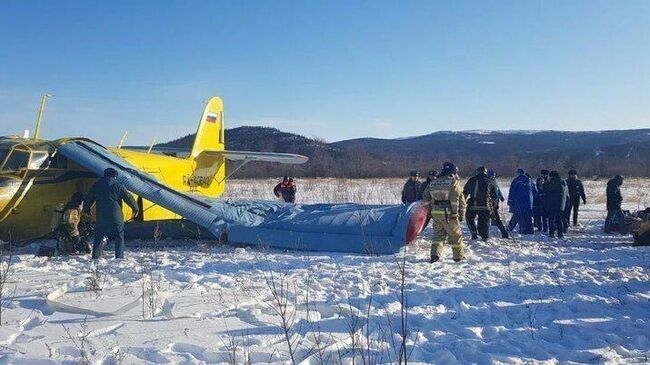 Место жесткой посадки самолета Ан-2 в Магадане