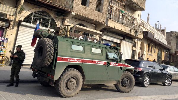 Бронеавтомобиль Тигр патрульной службы военной полиции РФ в Алеппо