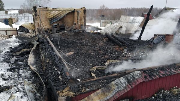 Последствия пожара в Наровчатском районе в Пензенской области