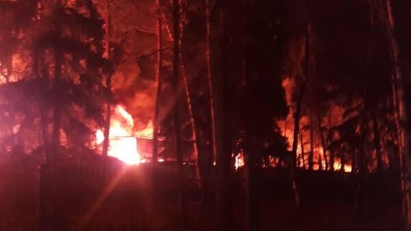 Пожар в городском округе Красногорск, поселок Новый, в ночь с 25 на 26 февраля