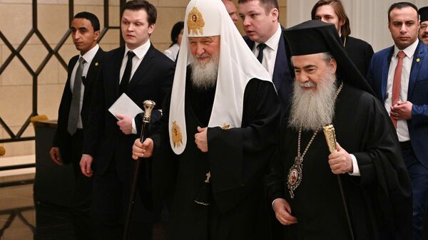 Патриарх Московский Кирилл и патриарх Иерусалимский Феофил в Аммане