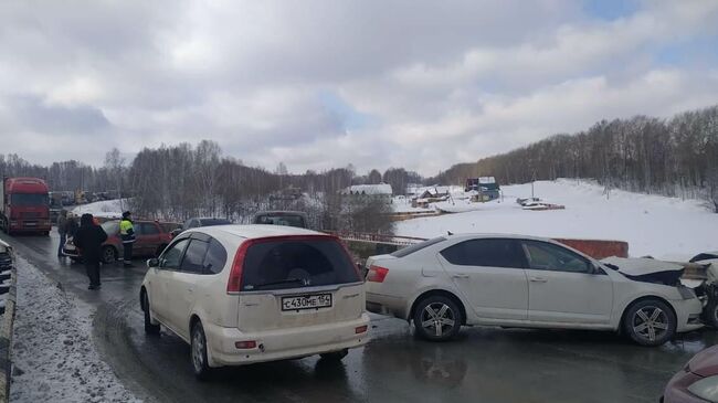 Новосибирском районе на автодороге К-19р водитель автомобиля Шкода Октавия, следовавший в сторону Кемерово, выехал на полосу встречного движения