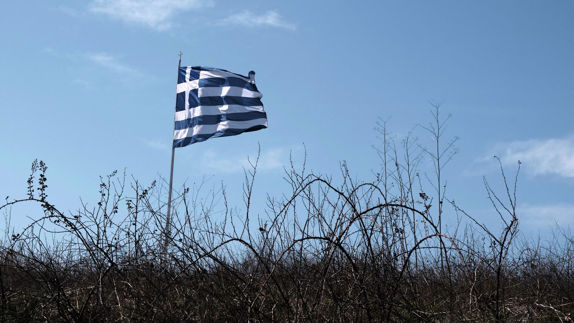 Флаг Греции на турецко-греческой границе - РИА Новости, 1920, 23.09.2020