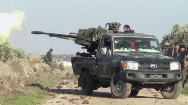 Военные сирийской правительственной армии в городе Кафр Набл