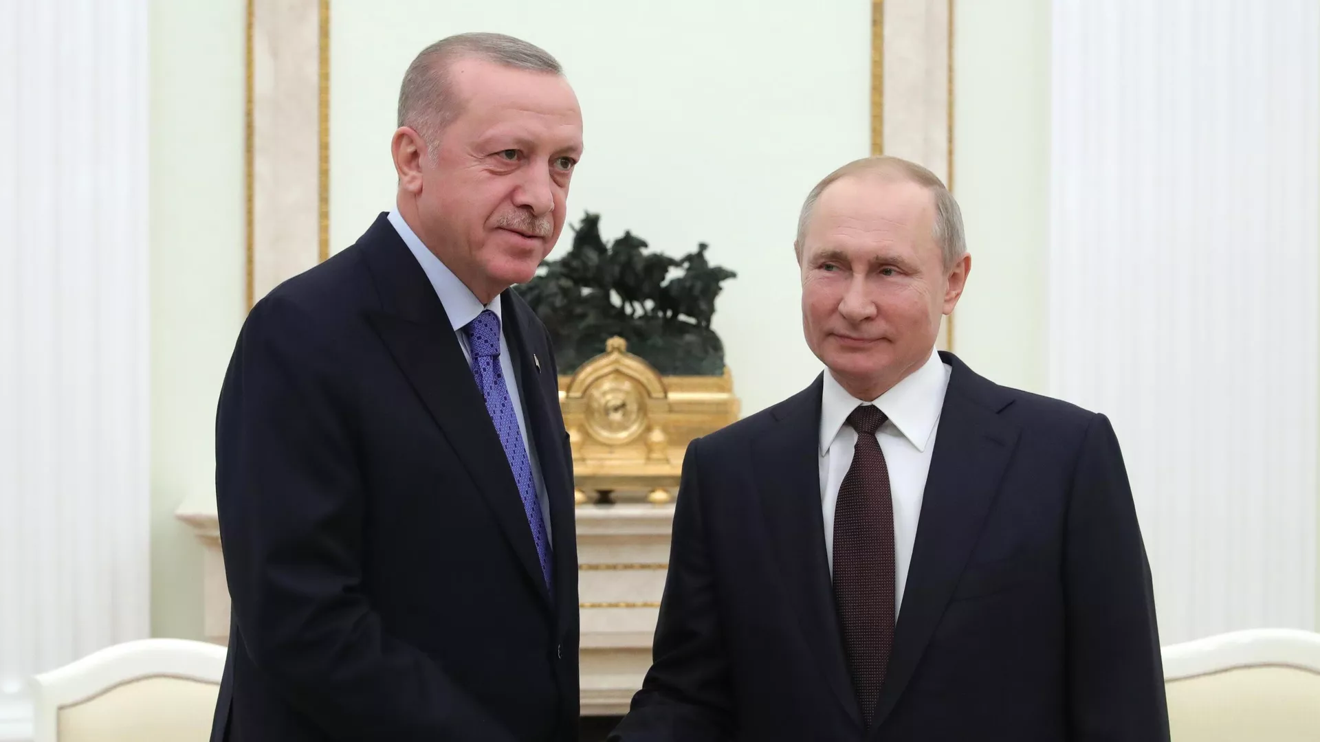 Президент РФ Владимир Путин и президент Турции Реджеп Тайип Эрдоган во время встречи - РИА Новости, 1920, 29.09.2021