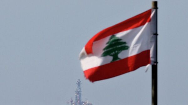 Флаг Ливана у бурового судна Tungsten Explorer. 27 февраля 2020 