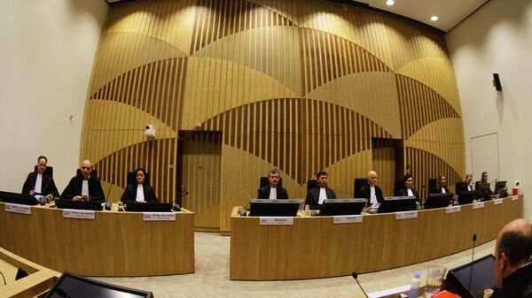 Заседание суда в комплексе правосудия Схипхол в нидерландском Бадхоеведорпе по делу о крушении самолета Boeing 777 рейса MH17. 9 марта 2020