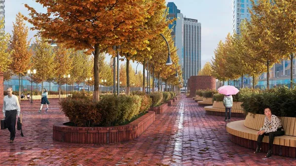 Концепция благоустройства Сокольнической площади Москвы