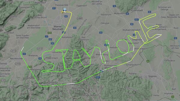Траектория полета полета австрийского летчика на сайте Flightradar24