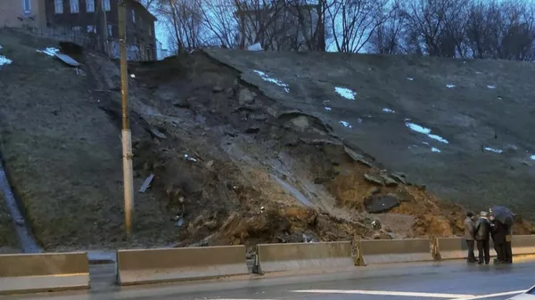 Оползень в Нижнем Новгороде. 19 марта 2020