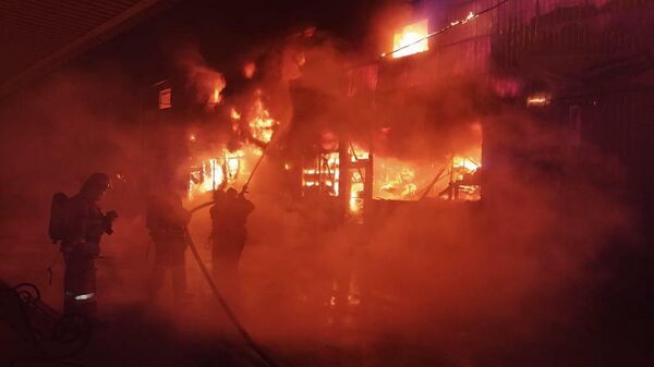Пожар на рынке в Ростовской области