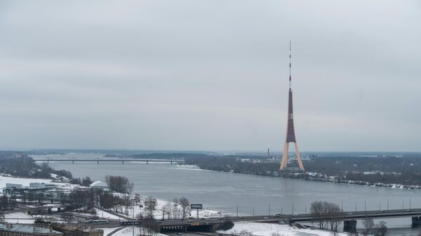 Вид на телевизионную башню Риги