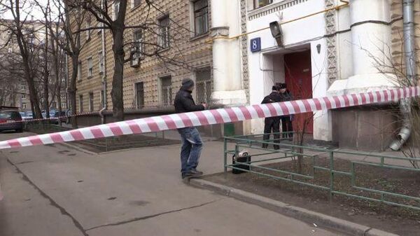 Кадры с места тройного убийства в Москве
