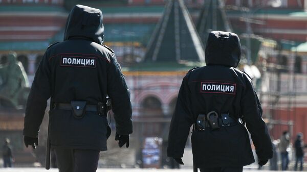 Сотрудники полиции на Красной площади в Москве