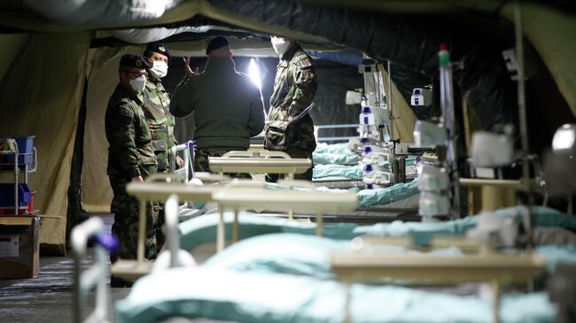 Французские военные в полевом госпитале в Мюлузе