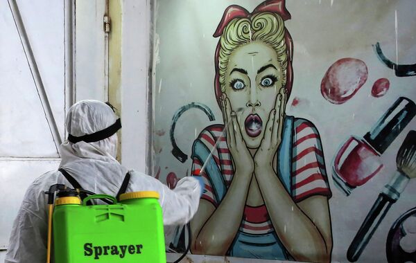 Дезинфекция магазина в Багдаде