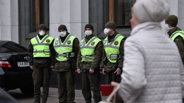 Сотрудники Национальной гвардии Украины в Киеве