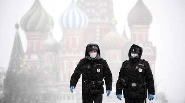 Полицейские на Красной площади в Москве