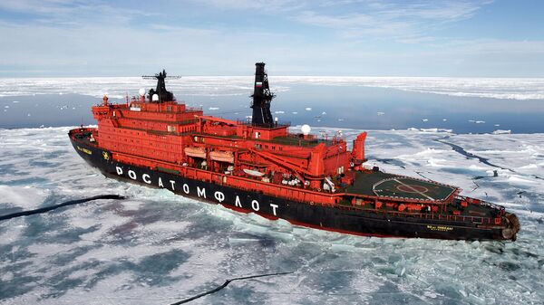  Атомный ледокол 50 лет Победы в Северном Ледовитом океане
