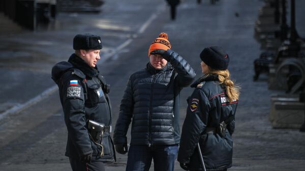 Работа сотрудников полиции в Москве во время пандемии коронавируса COVID-19