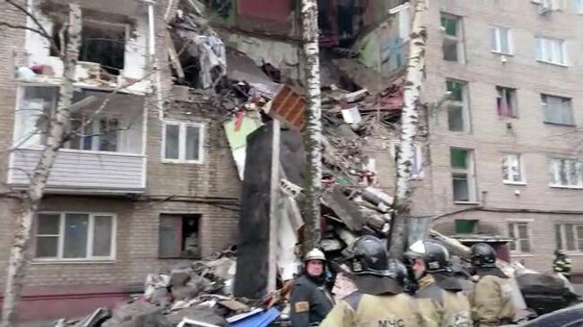 Поврежденный, в результате взрыва бытового газа, жилой дом в Орехово-Зуево