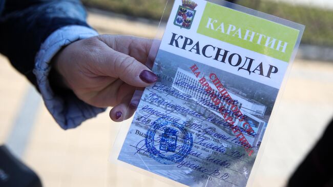 Специальный пропуск, действующий во время режима самоизоляции в Краснодаре