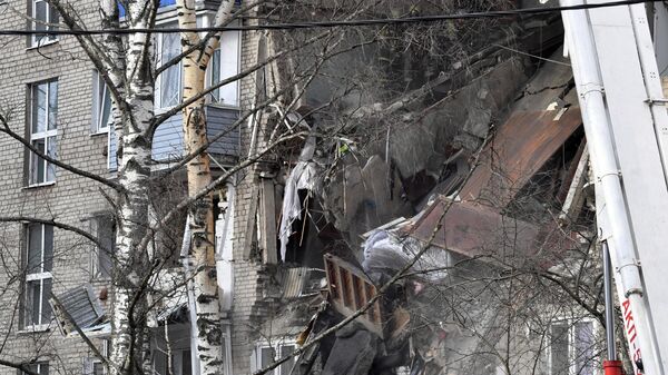 Поврежденный, в результате взрыва бытового газа, жилой дом в Орехово-Зуево