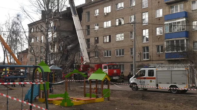 Поврежденный жилой дом в Орехово-Зуево