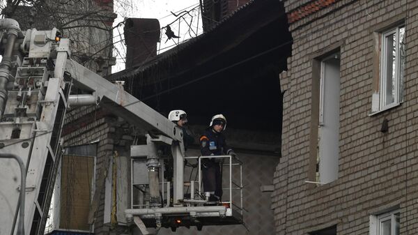 Поврежденный, в результате взрыва бытового газа, жилой дом в Орехово-Зуево