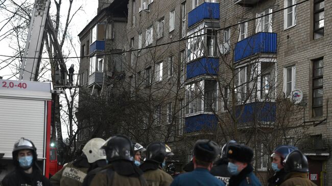 Поврежденный, в результате взрыва бытового газа, жилой дом в Орехово-Зуево