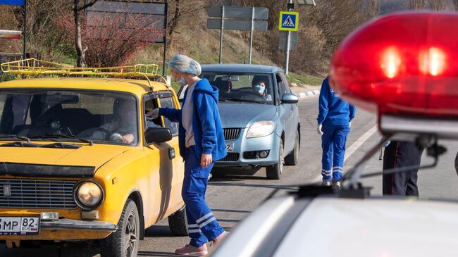 Блокпост на въезде в Севастополь