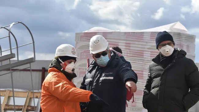 Работы на котельной коронавирусного центра в новой Москве