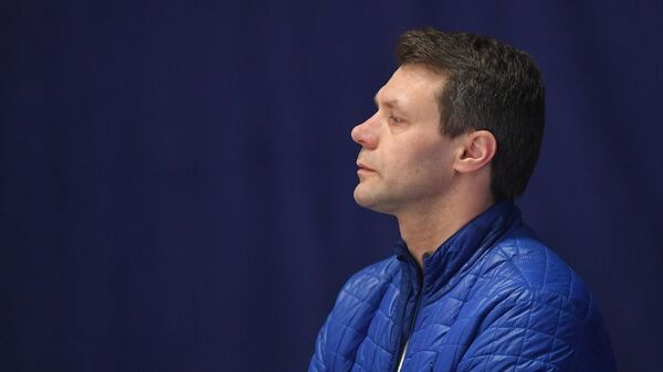 Тренер Вадим Наумов на ЧМ среди юниоров в Таллине (2020)