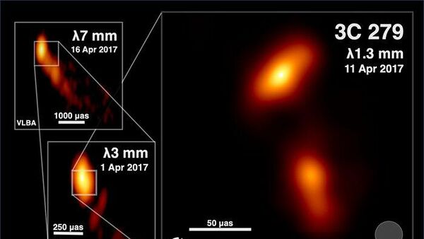 Сверхмассивная черная дыра, находящаяся в центре квазара 3C 279
