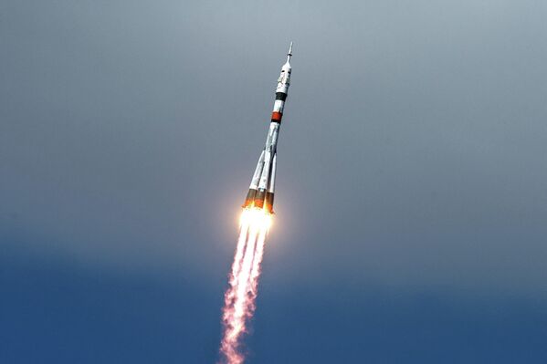 Старт ракеты-носителя Союз-2.1а с пилотируемым кораблем Союз МС-16