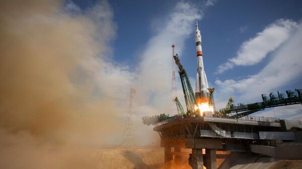 Запуск ракеты-носителя Союз-2.1а с пилотируемым кораблем Союз МС-16 с экипажем МКС-63 со стартовой площадки космодрома Байконур