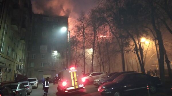 Пожар на Ленинском проспекте в Москве