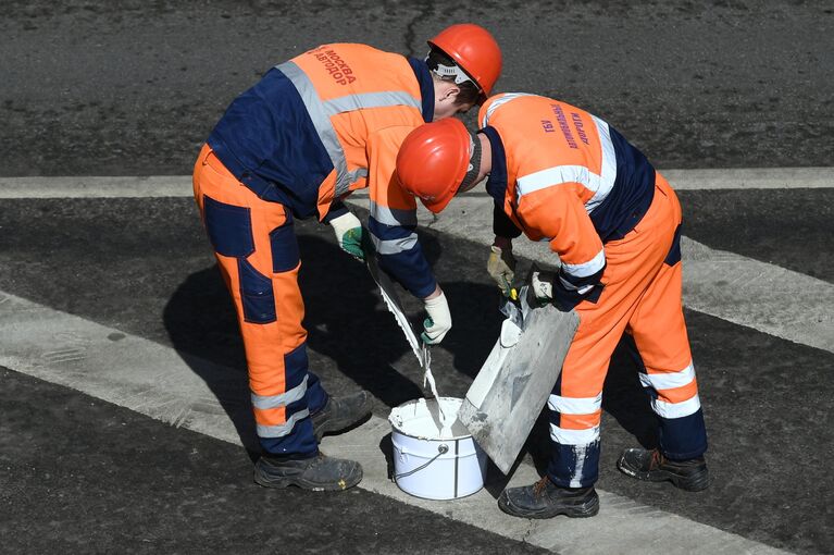 Нанесение и обновление разметки на улицах Москвы