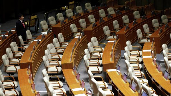 Кресла в здании Национального собрания в Сеуле